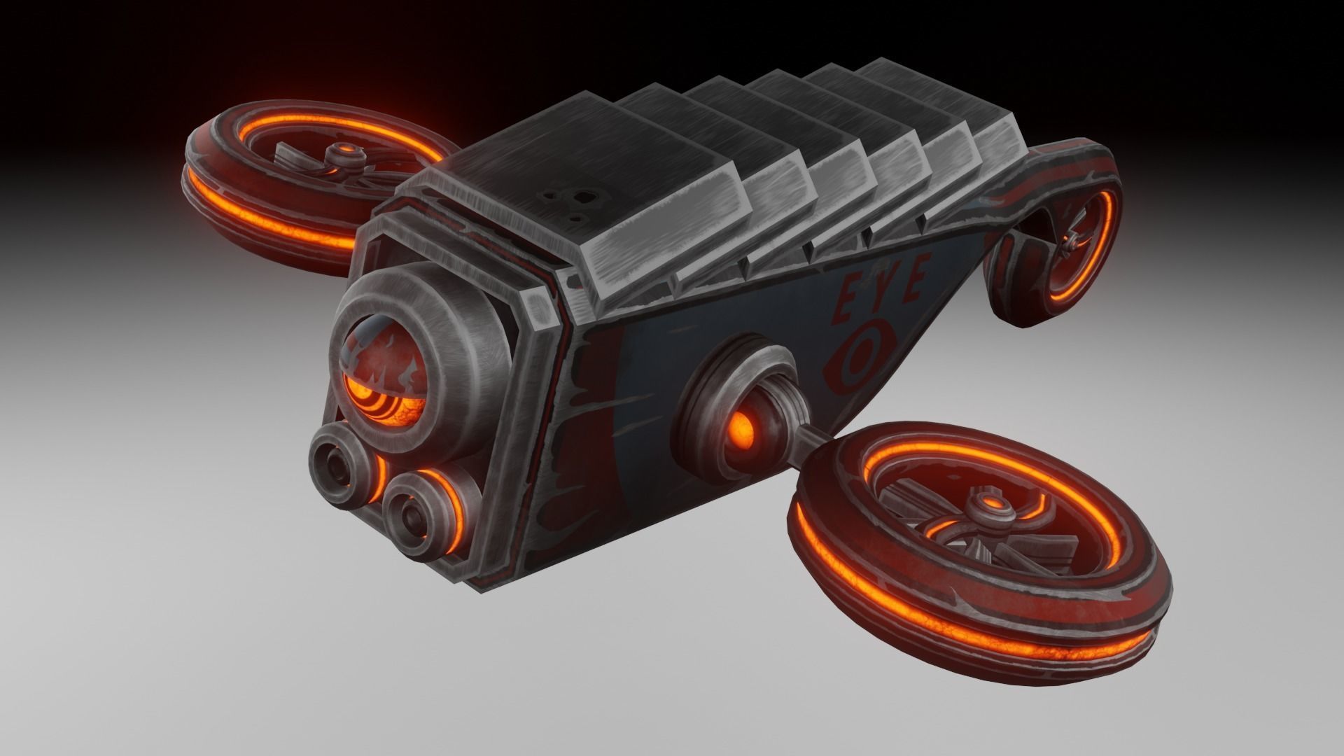Sci-fi drone Low-poly 3D model_10