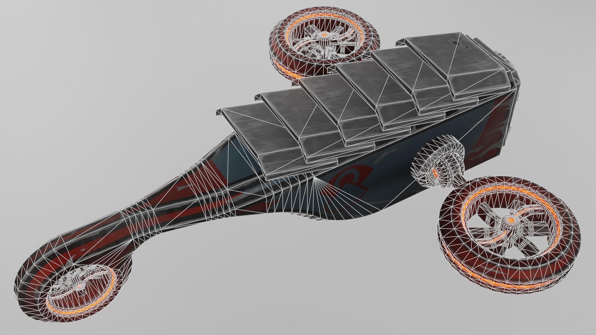 Sci-fi drone Low-poly 3D model_5