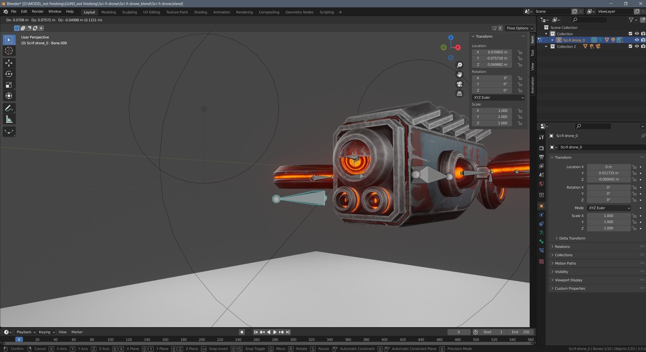 Sci-fi drone Low-poly 3D model_28