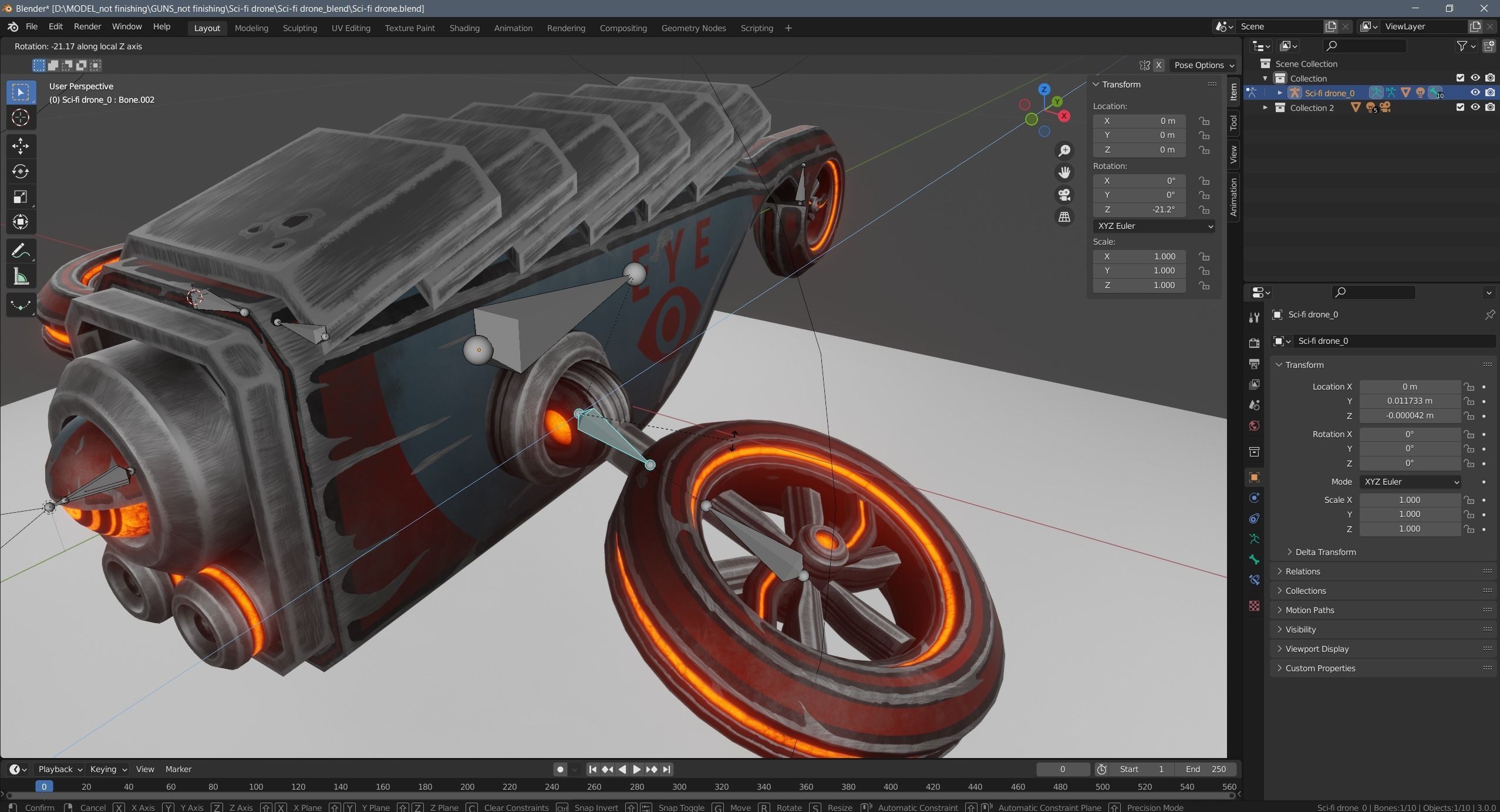 Sci-fi drone Low-poly 3D model_31