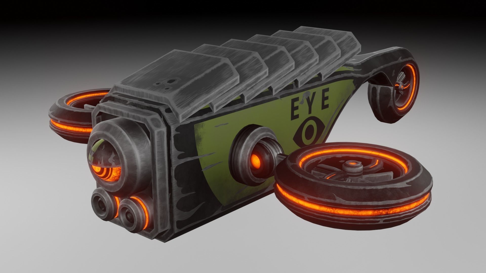 Sci-fi drone Low-poly 3D model_15