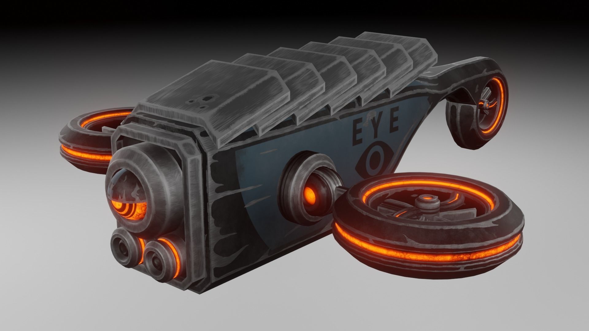 Sci-fi drone Low-poly 3D model_19