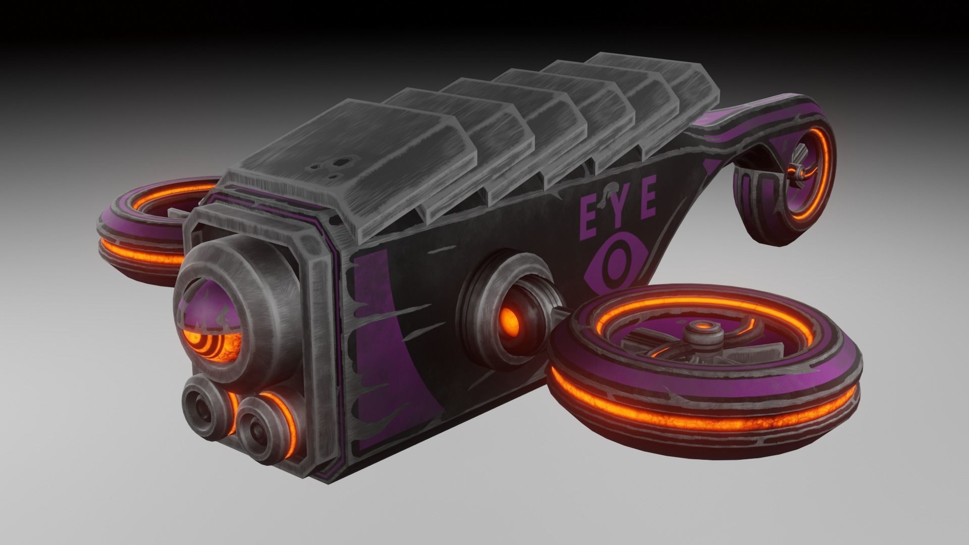 Sci-fi drone Low-poly 3D model_16