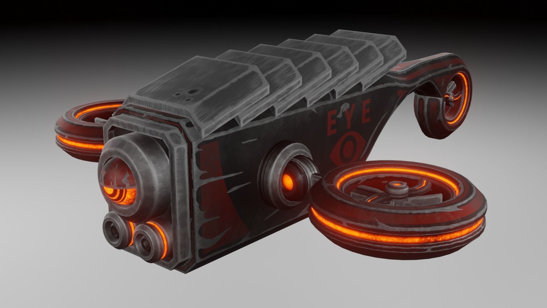 Sci-fi drone Low-poly 3D model_24