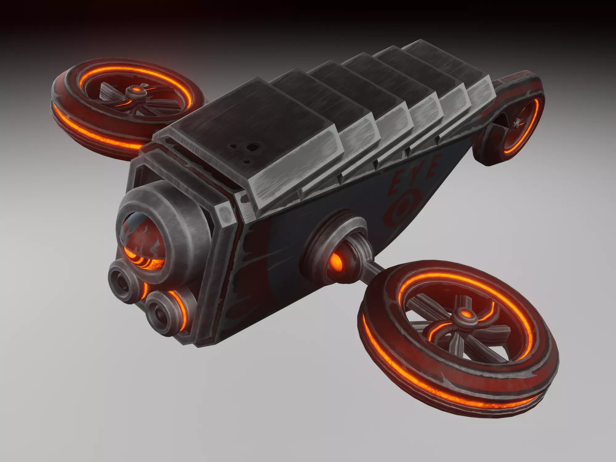 Sci-fi drone Low-poly 3D model_0