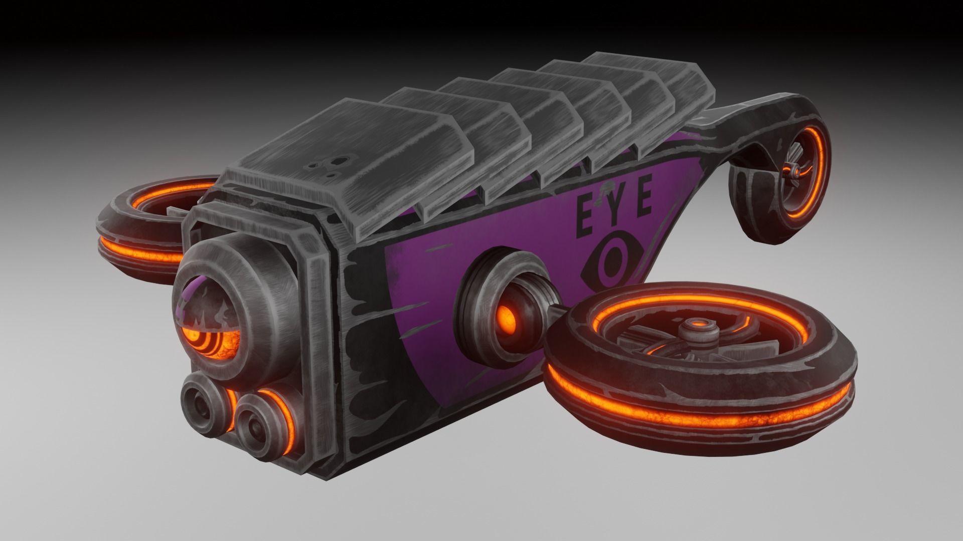 Sci-fi drone Low-poly 3D model_17