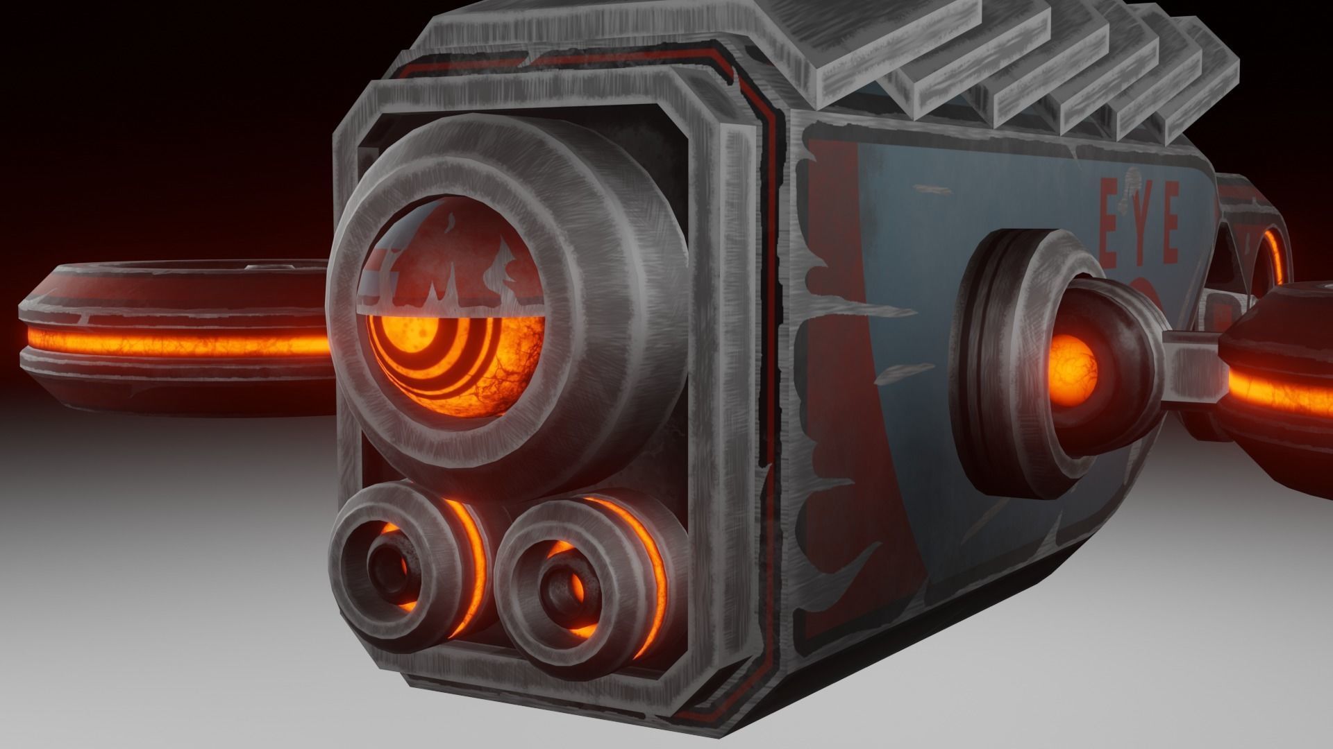 Sci-fi drone Low-poly 3D model_6