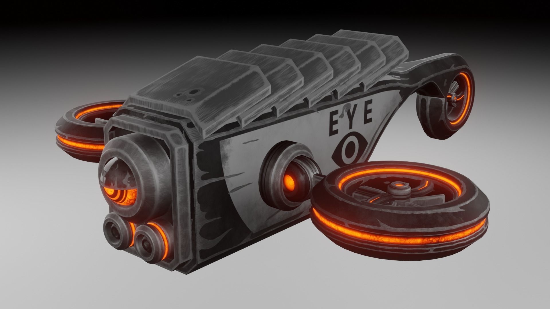 Sci-fi drone Low-poly 3D model_13