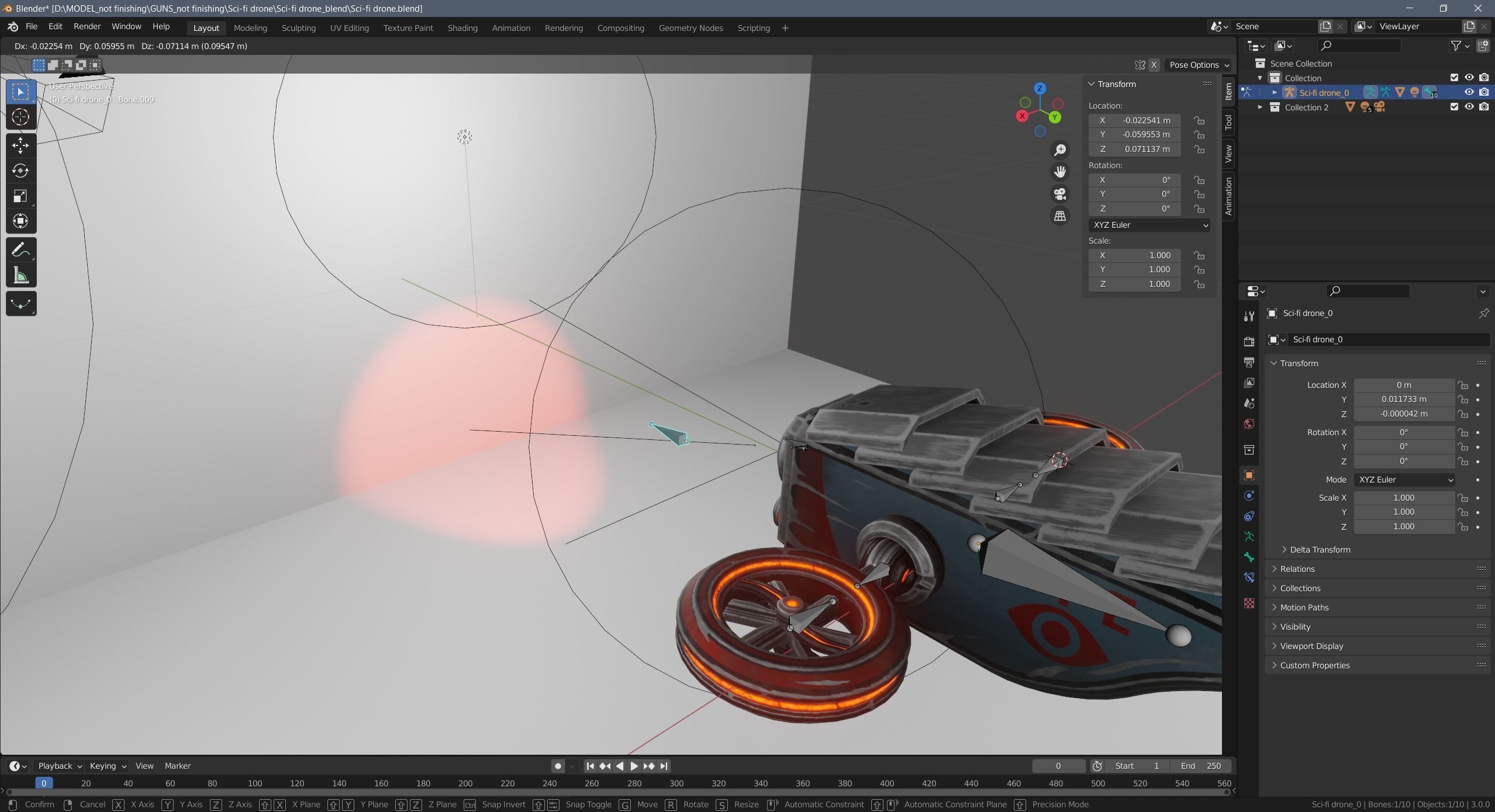 Sci-fi drone Low-poly 3D model_27
