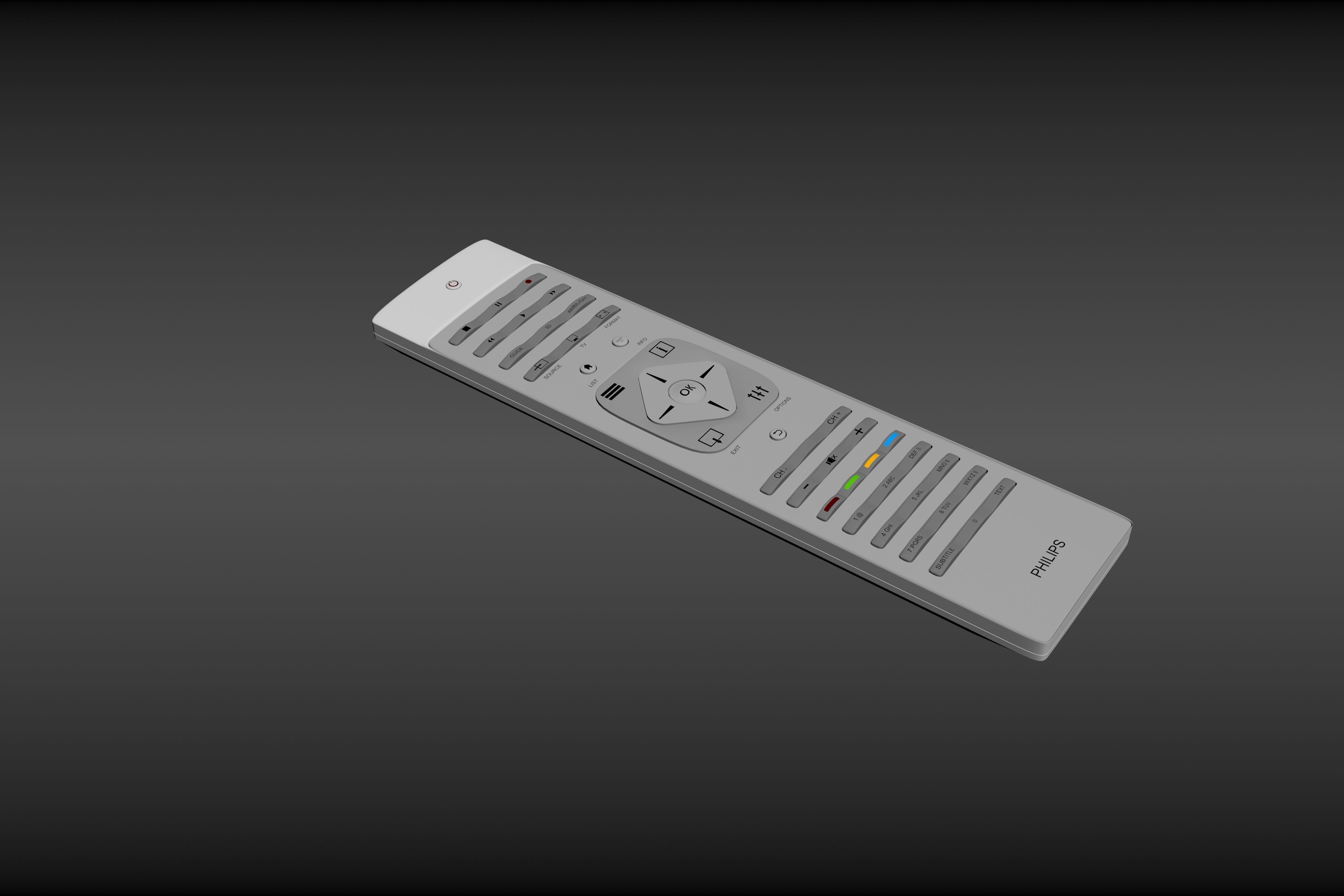 TV remote 3D model_6