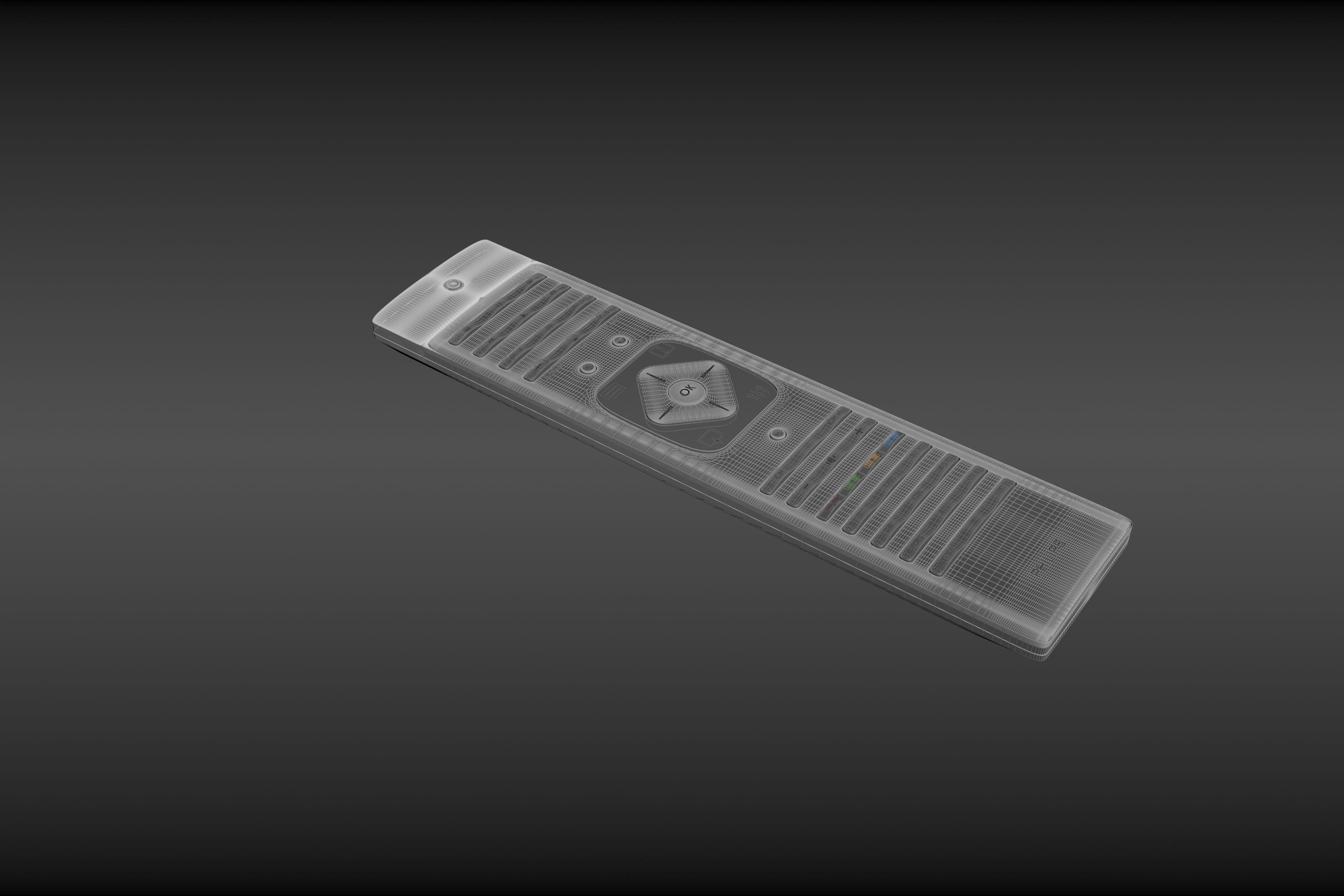 TV remote 3D model_7