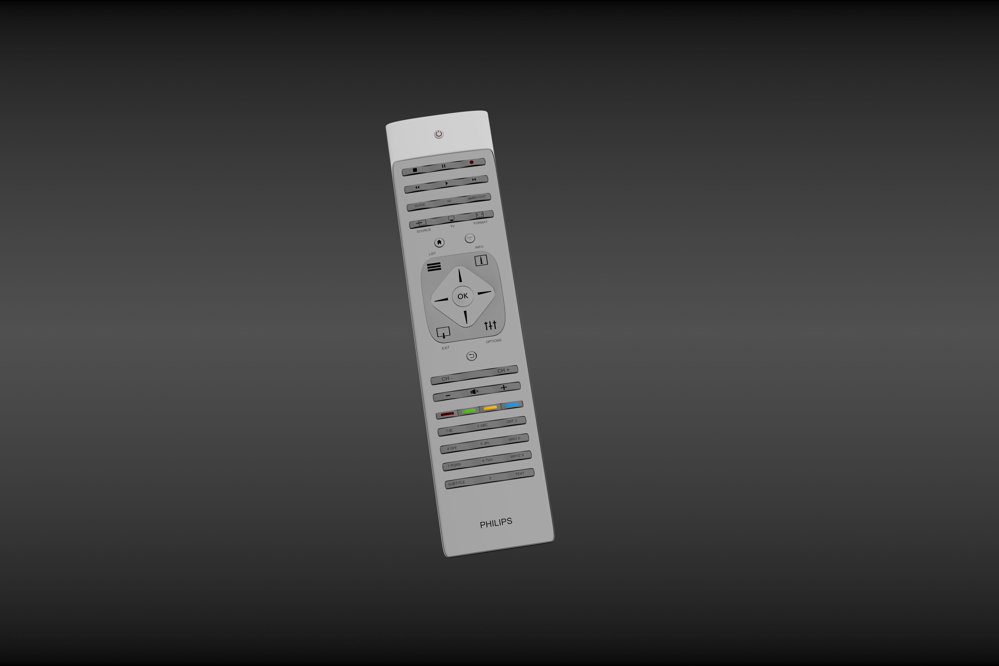 TV remote 3D model_3