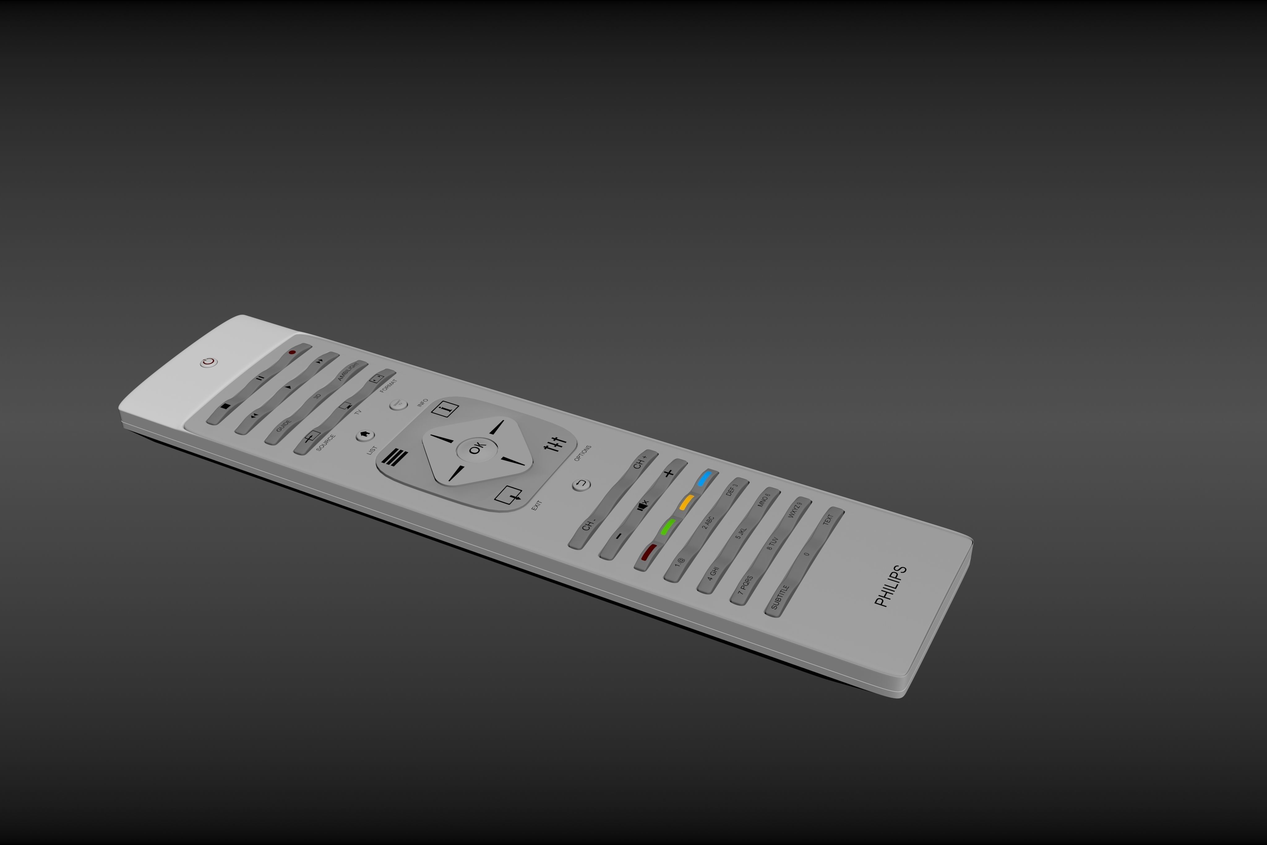 TV remote 3D model_2