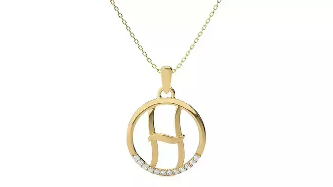 Alphabet - H necklace with rose gold chain