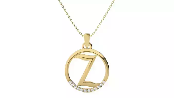 Alphabet - Z necklace with rose gold chain