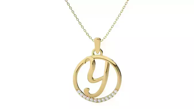 Alphabet - Y necklace with rose gold chain
