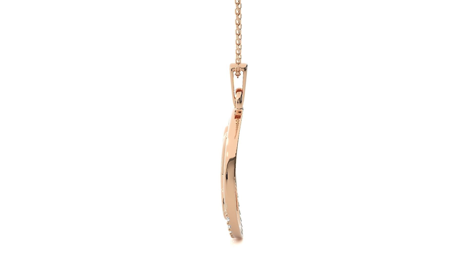 Alphabet - X rose gold arrow pendant 3D print model_4
