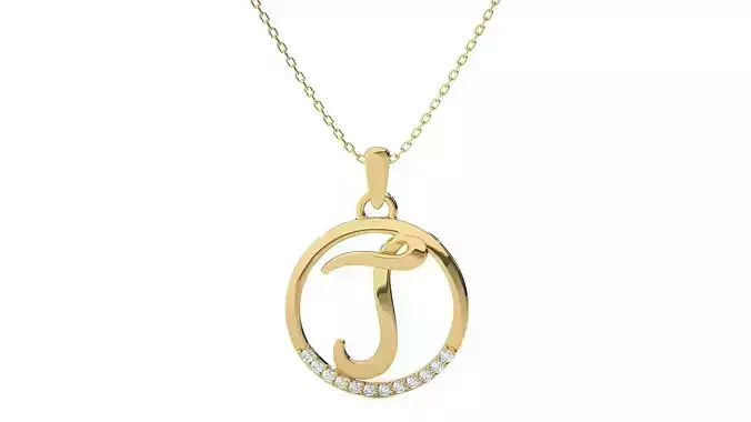 Alphabet - J rose gold necklace with diamond