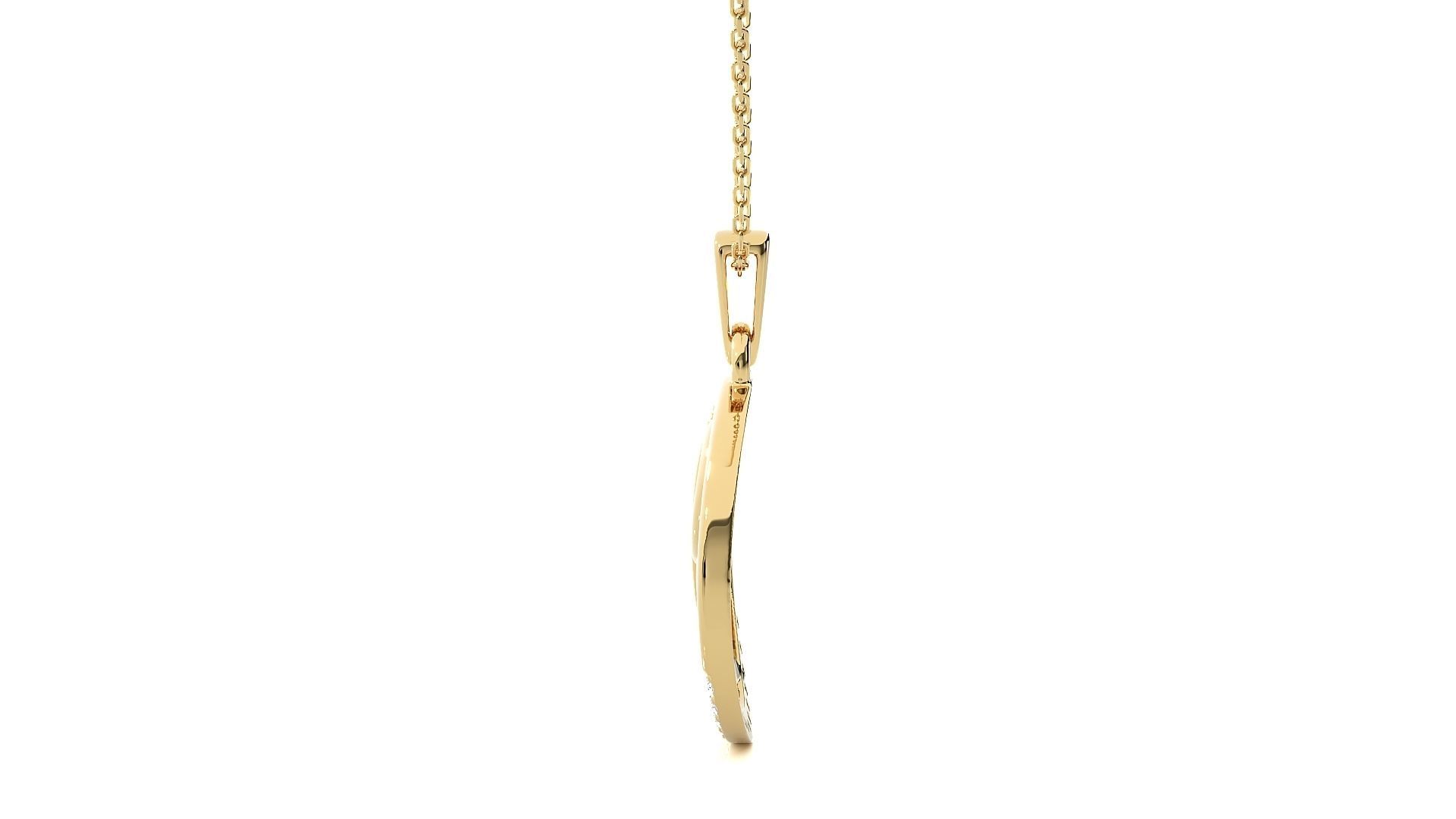 Alphabet - B rose gold arrow pendant 3D print model_11