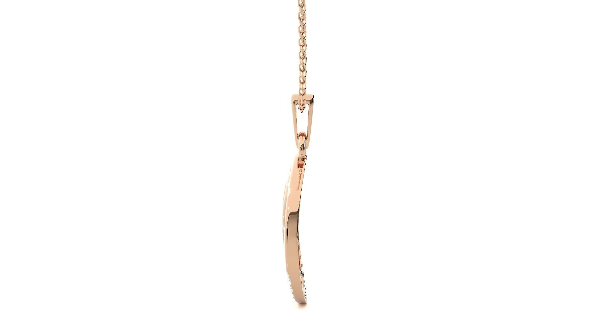 Alphabet - B rose gold arrow pendant 3D print model_4