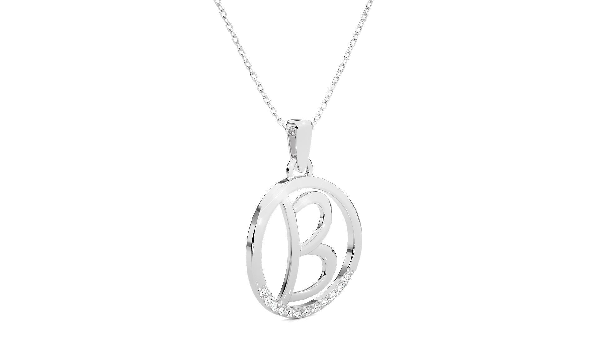 Alphabet - B rose gold arrow pendant 3D print model_7