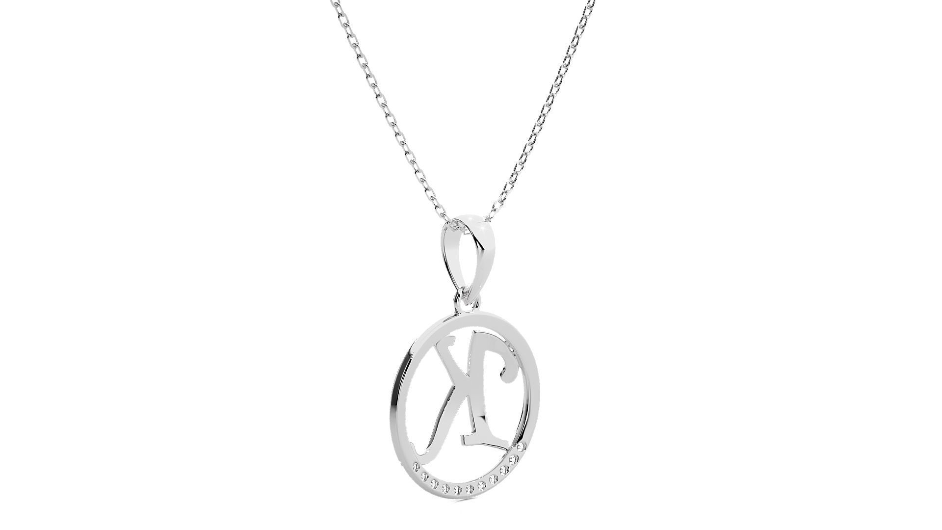 Alphabet - K rose gold pendant 3D print model_1