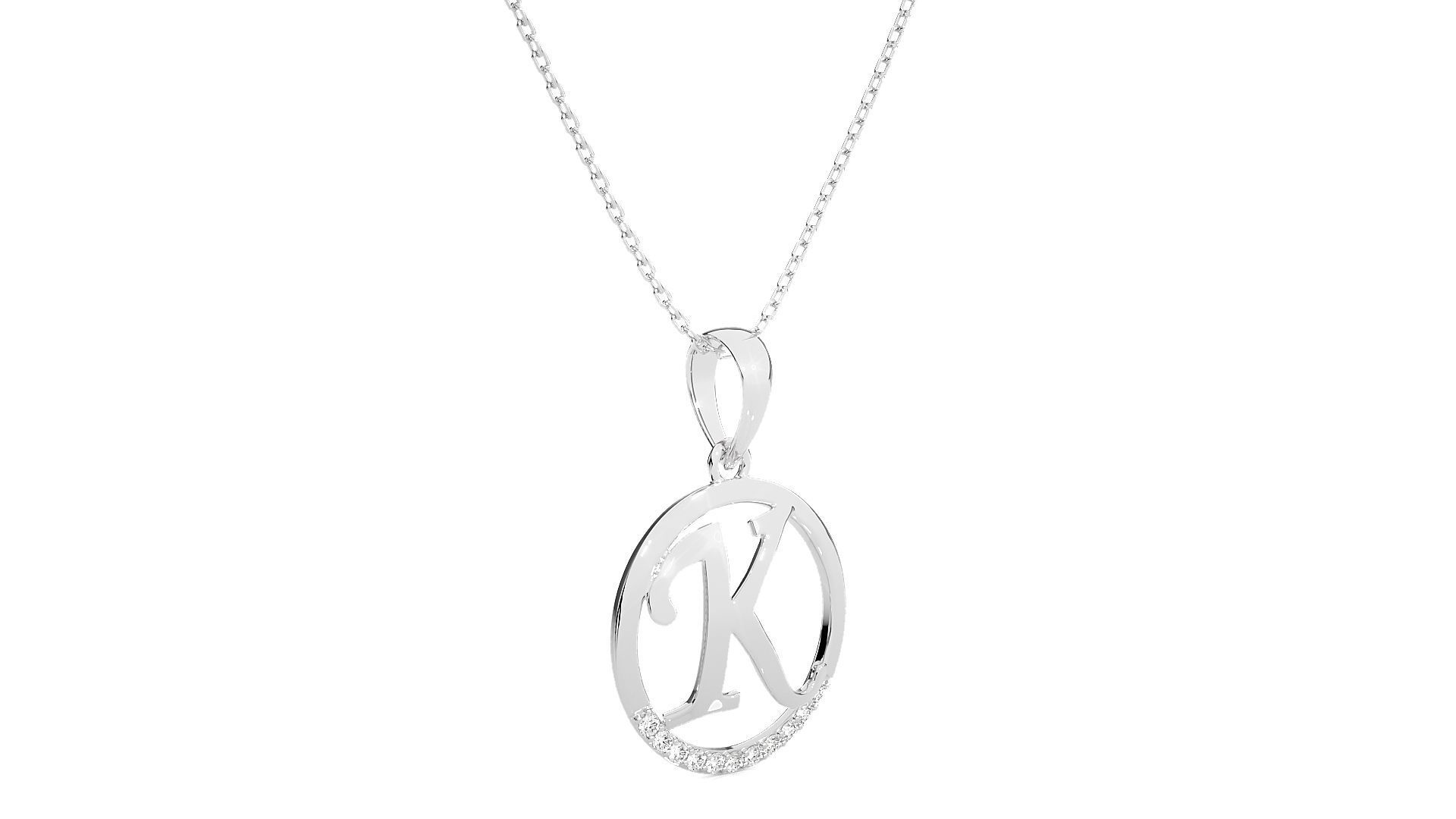 Alphabet - K rose gold pendant 3D print model_8