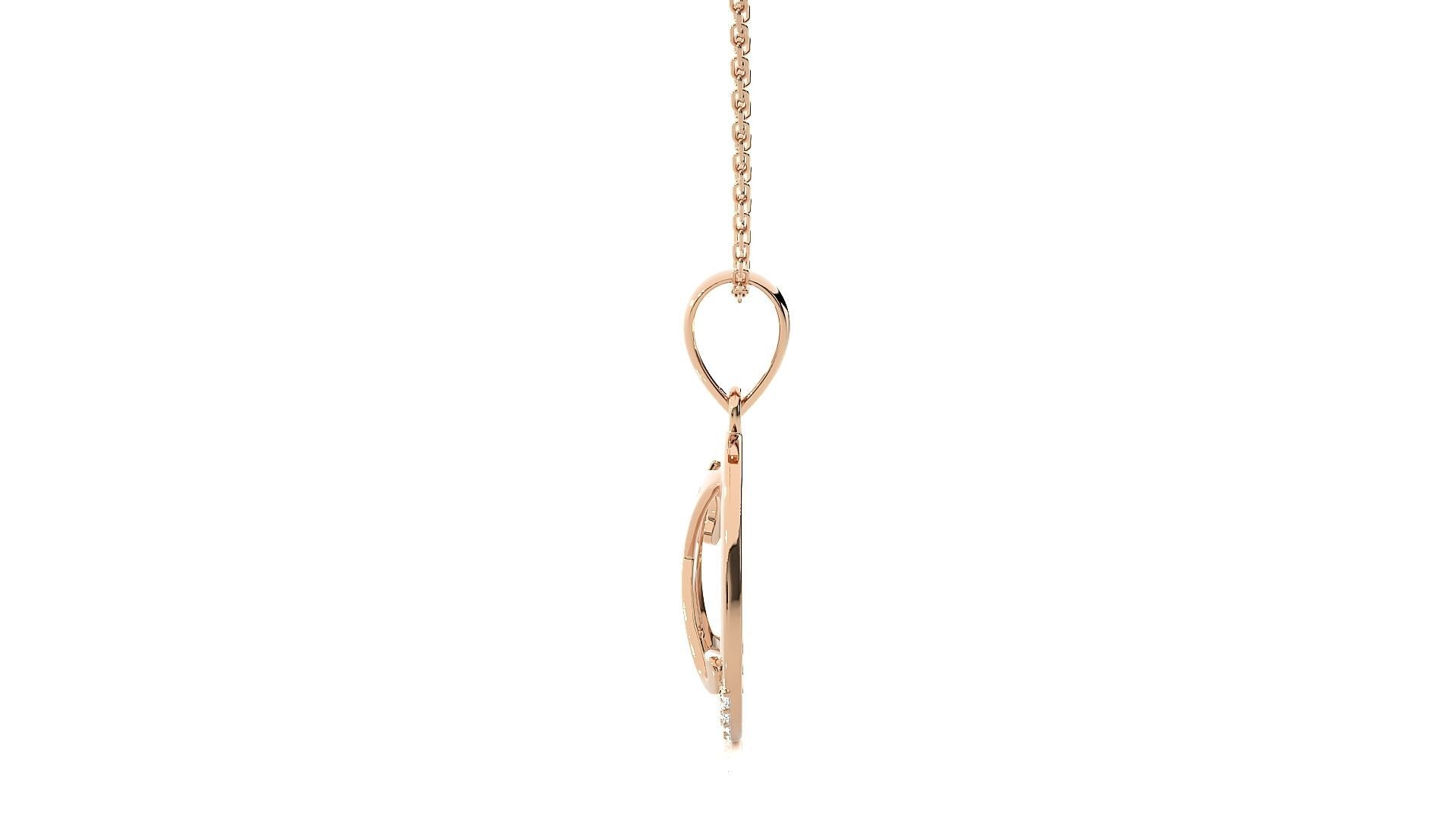 Alphabet - K rose gold pendant 3D print model_5