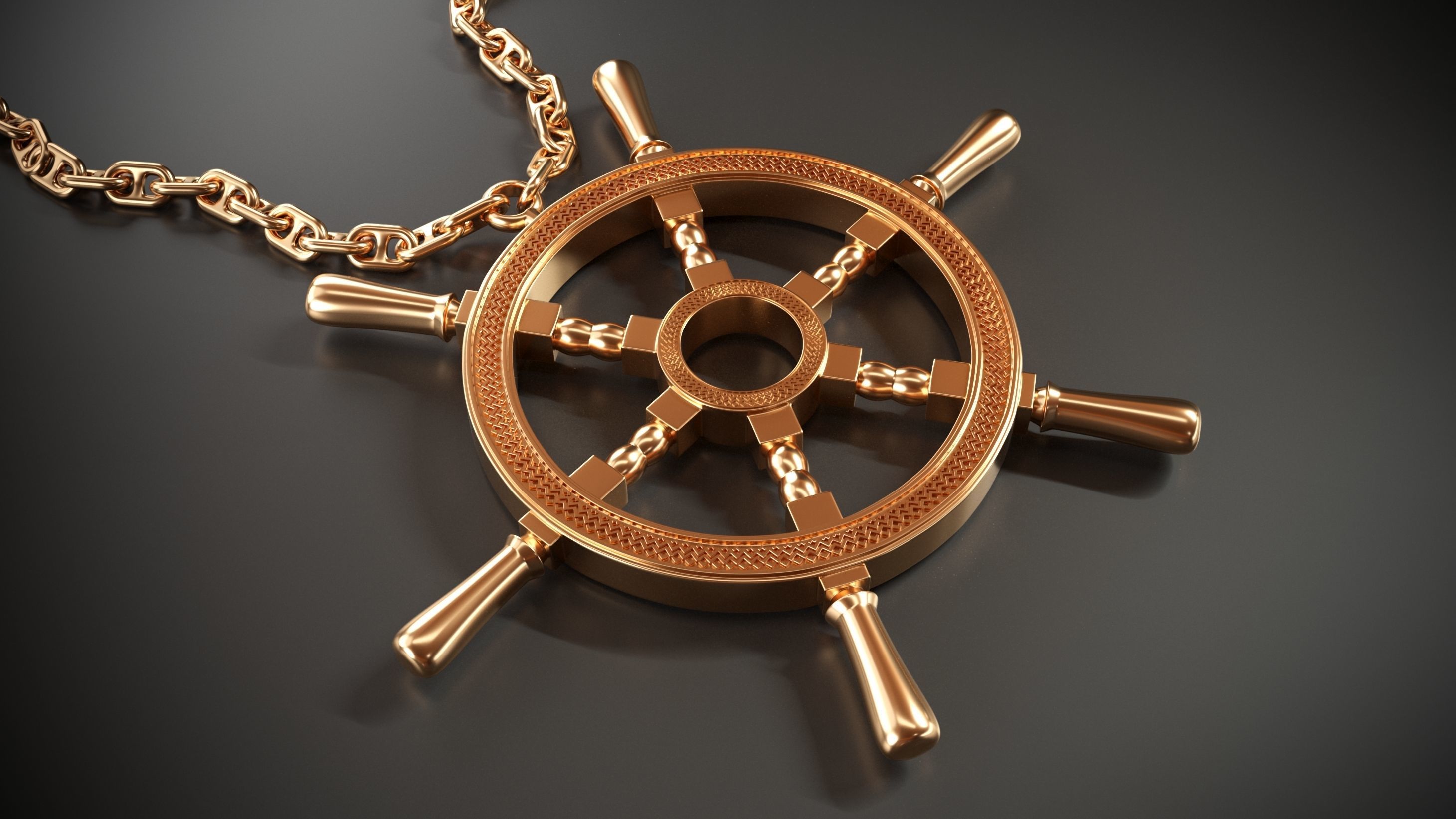 Steering wheel 3D model_3