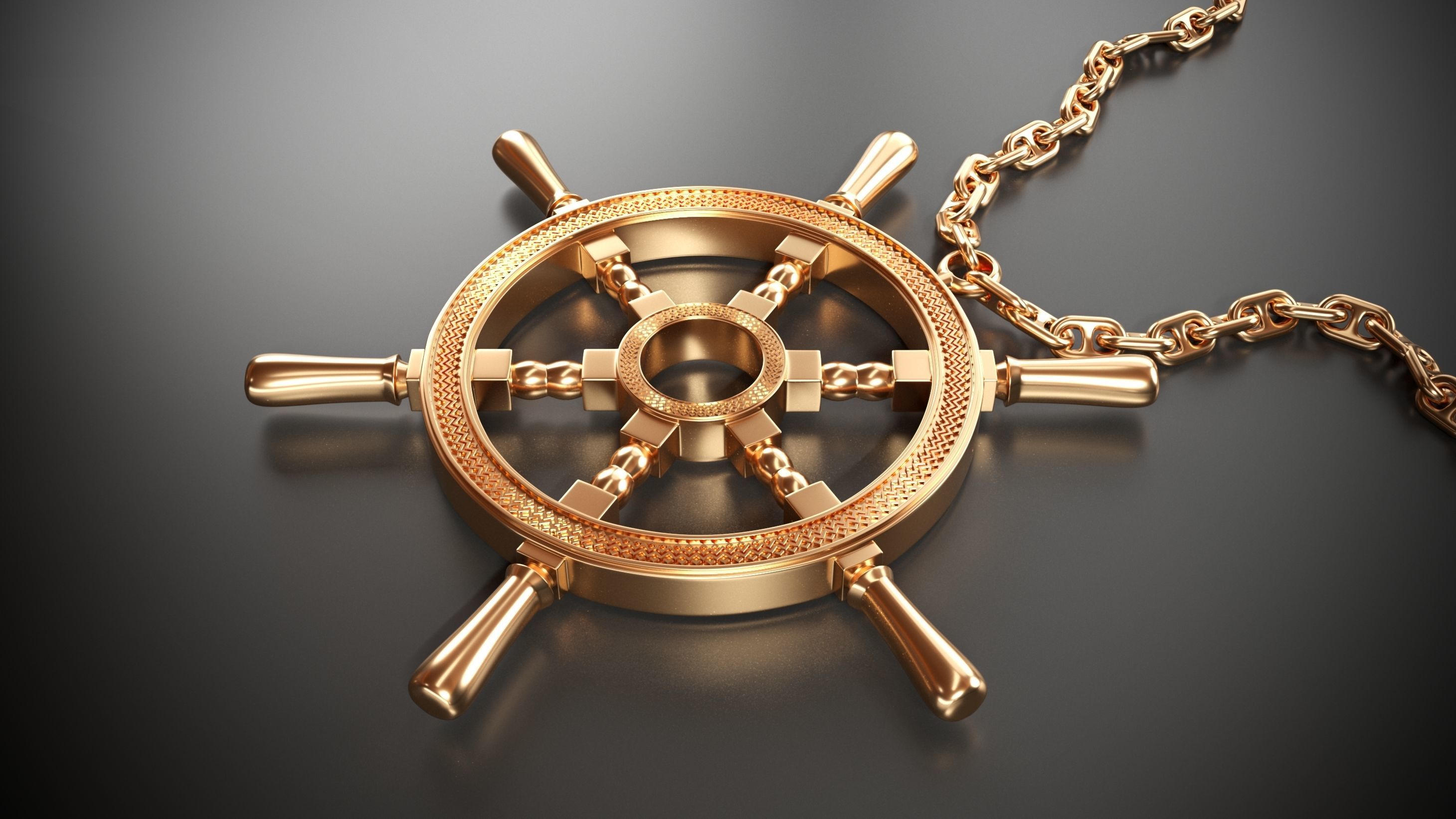 Steering wheel 3D model_1