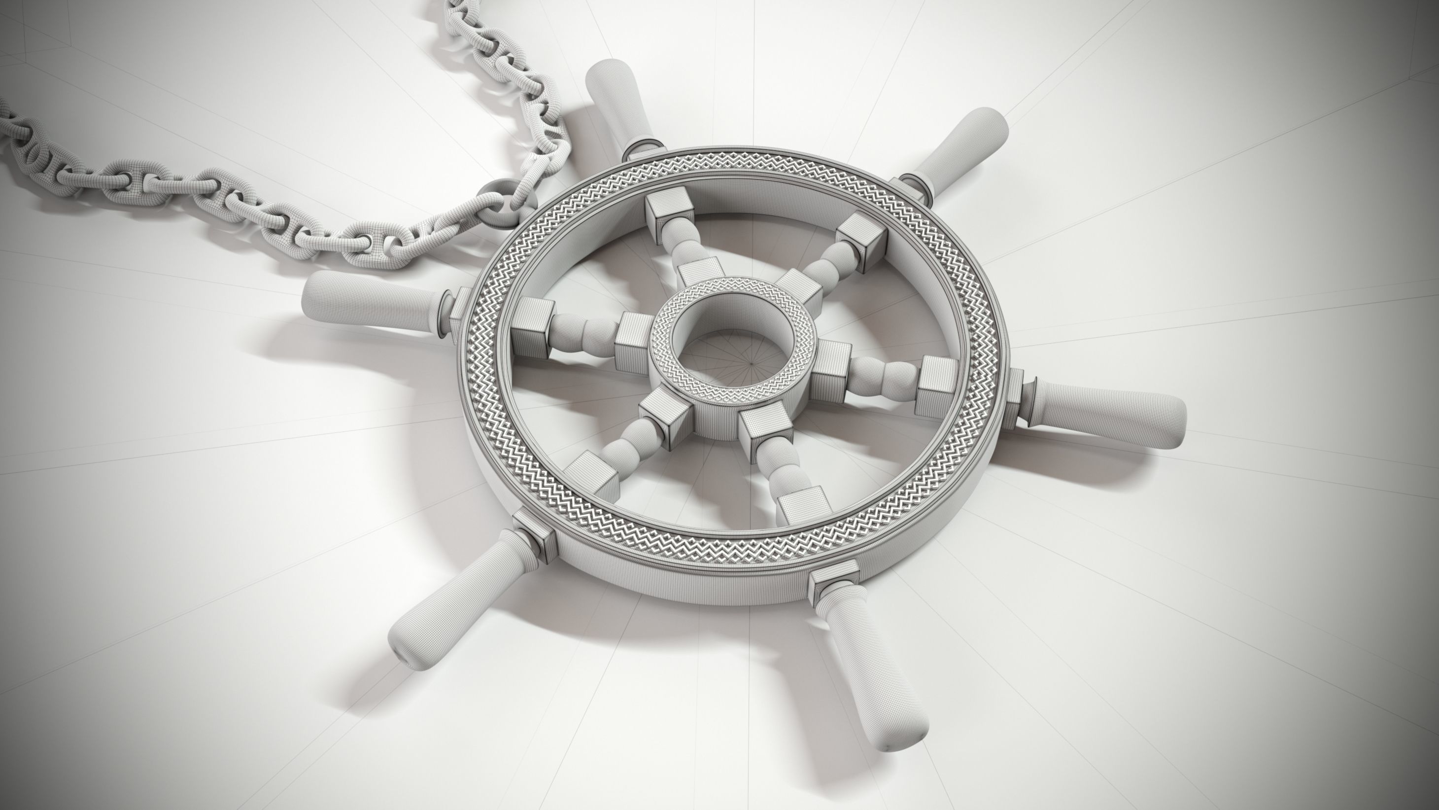 Steering wheel 3D model_5