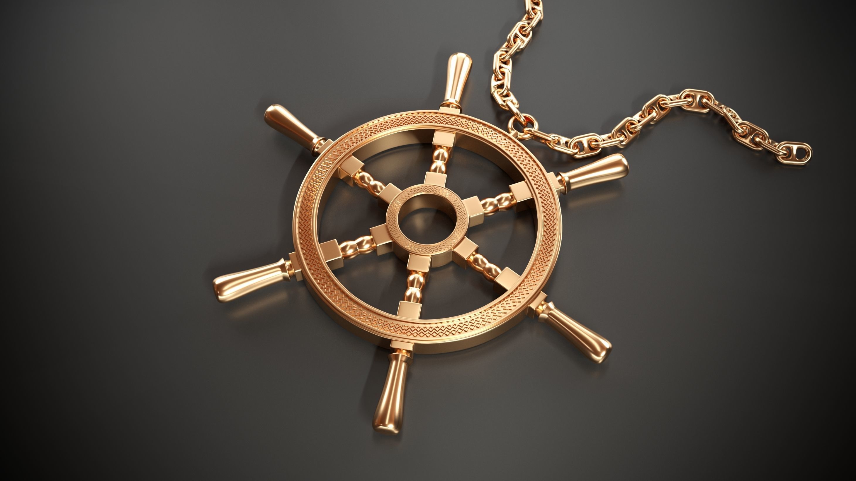 Steering wheel 3D model_2