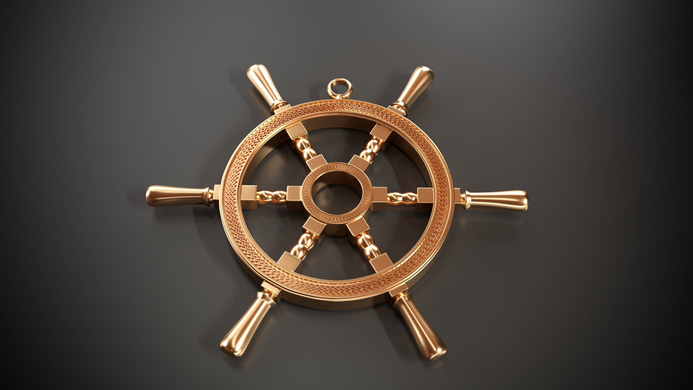 Steering wheel 3D model_4