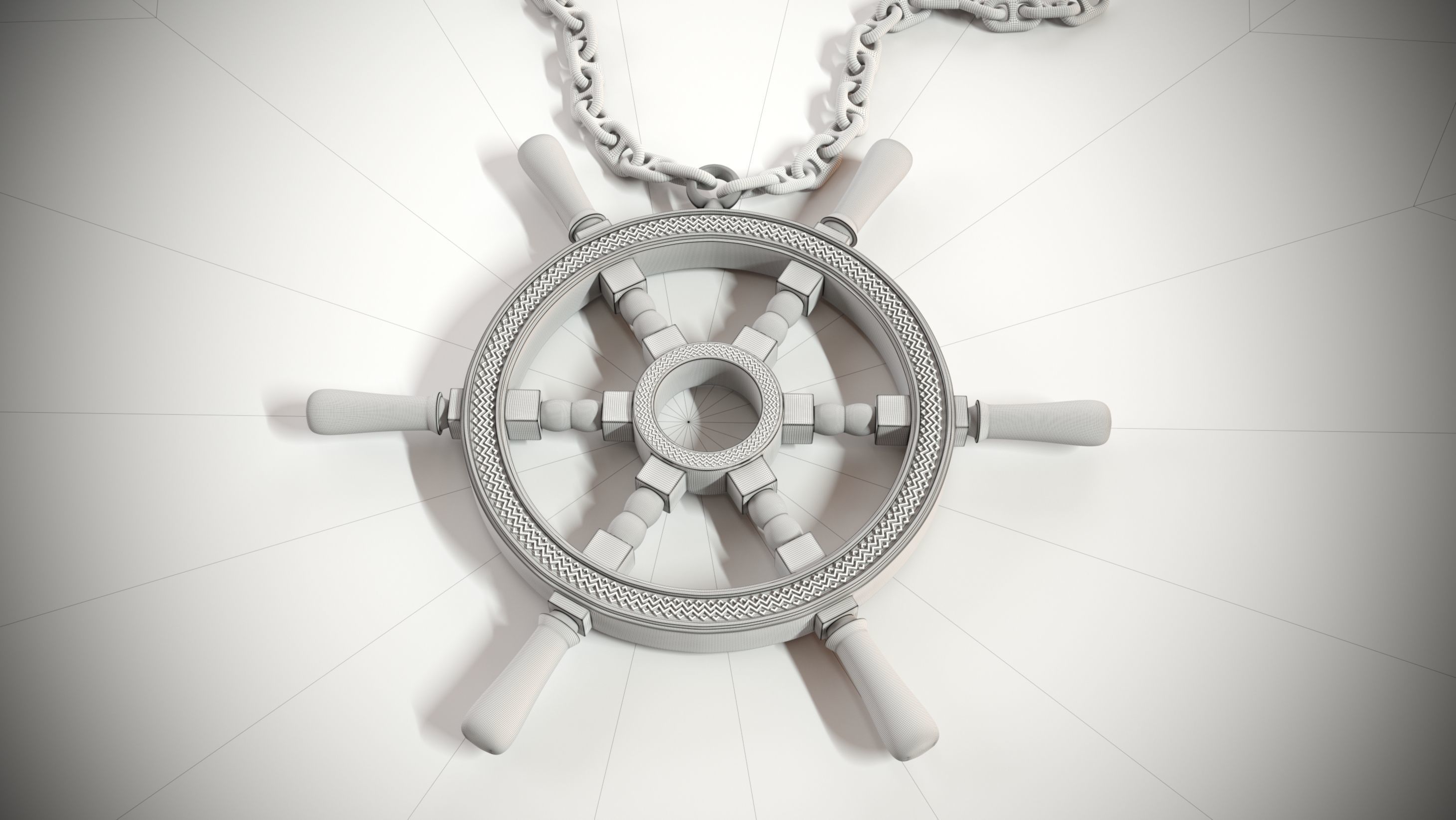 Steering wheel 3D model_6