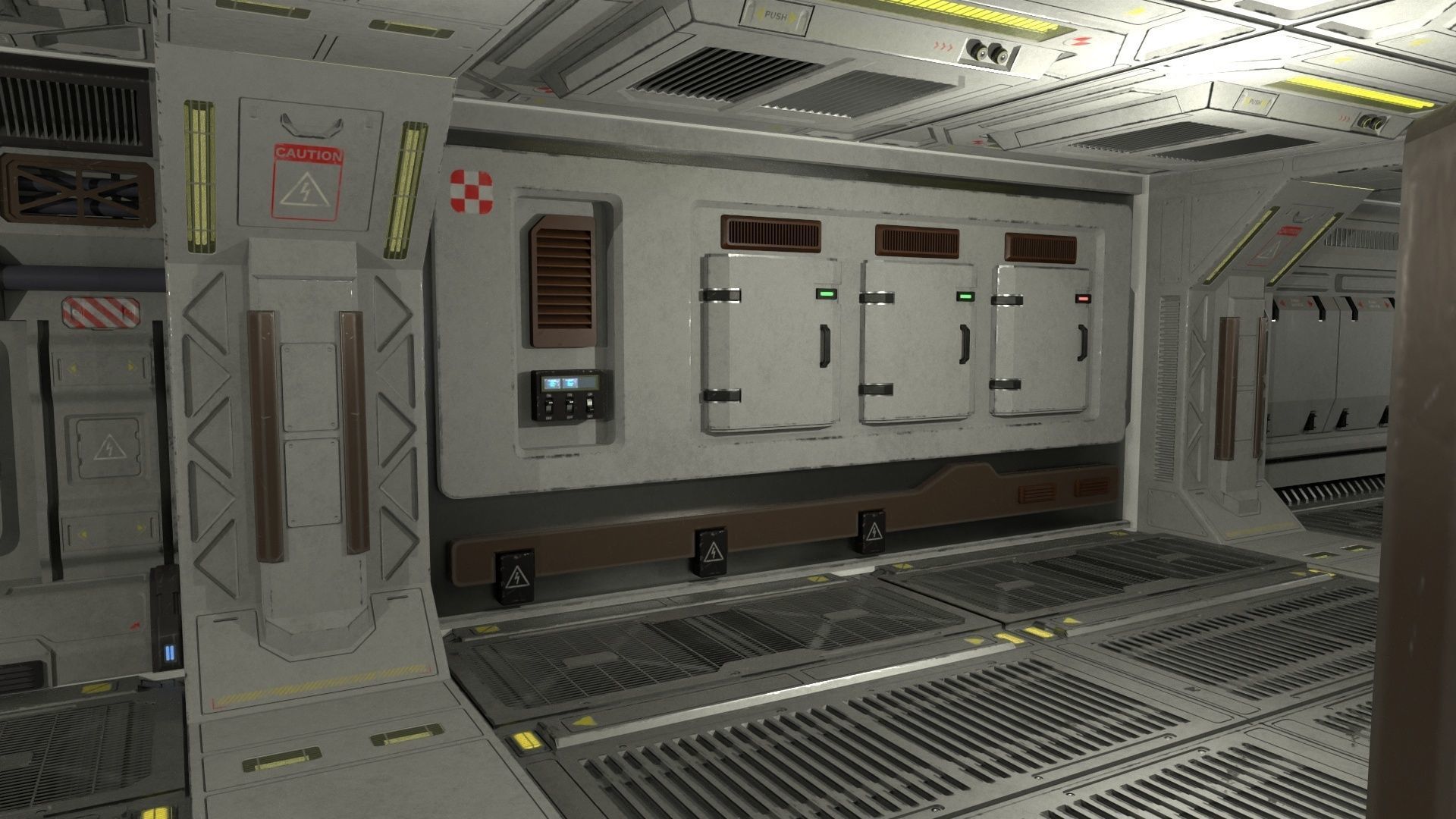 Architecture PBR Space Panels kitbash Low-poly 3D model_6