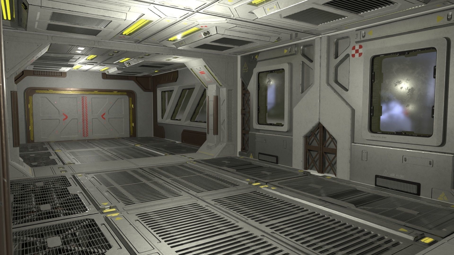 Architecture PBR Space Panels kitbash Low-poly 3D model_3