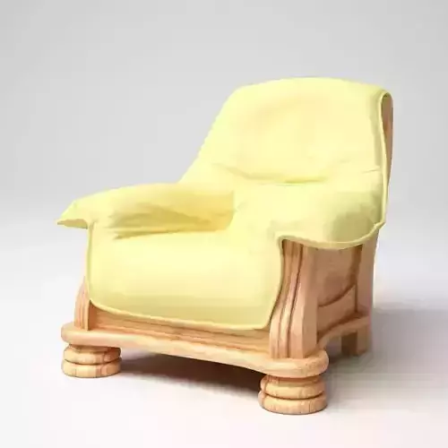 Modern Wooden Leather Armchair