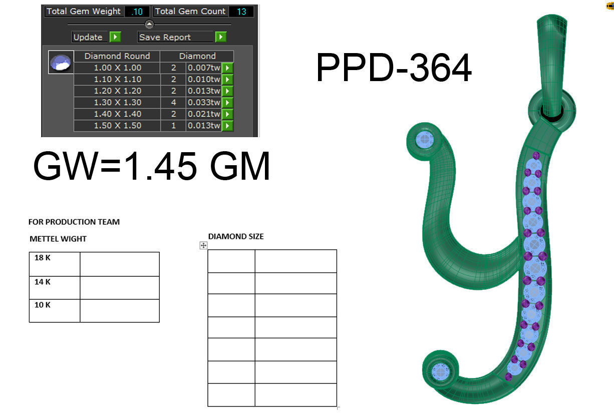 Alphabet - Y letter j pendant gold with diamonds 3D print model_6
