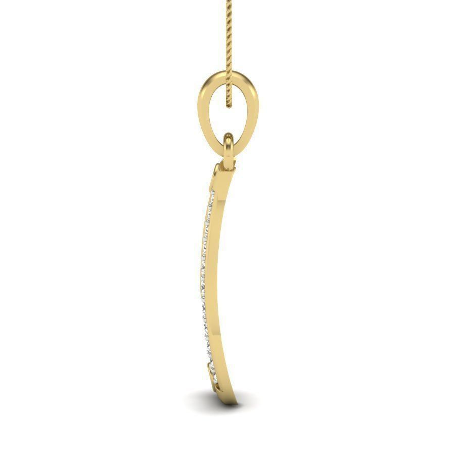 Alphabet - Y letter j pendant gold with diamonds 3D print model_5