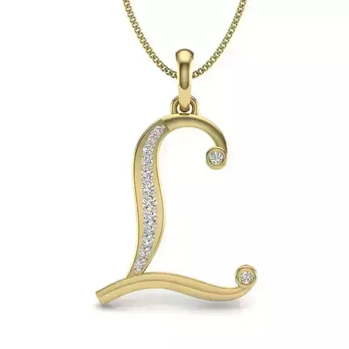 Alphabet - L letter pendant gold with diamonds