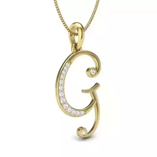 Alphabet - G diamond pendant gold