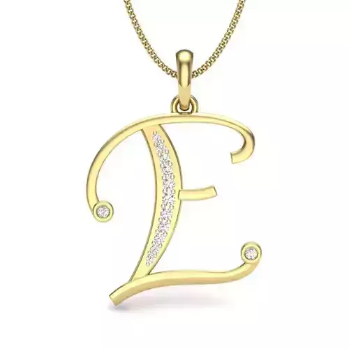 Alphabet - E initial pendant gold with diamonds
