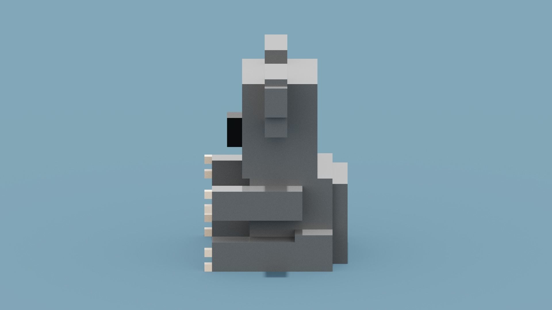 Voxel Koala Low-poly 3D model_3