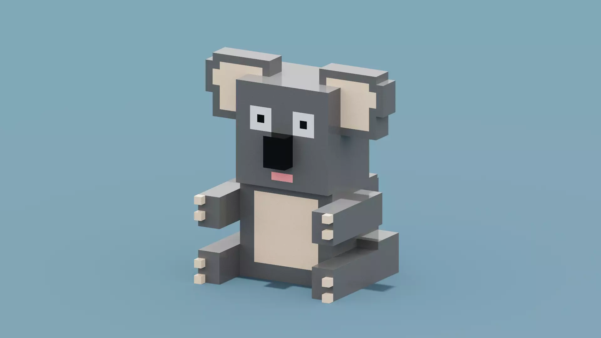 Voxel Koala Low-poly 3D model_0