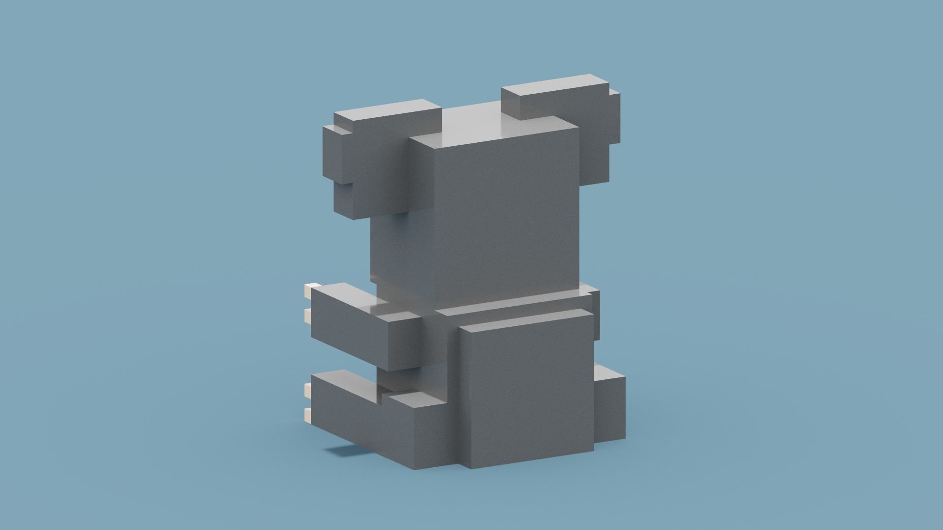 Voxel Koala Low-poly 3D model_2