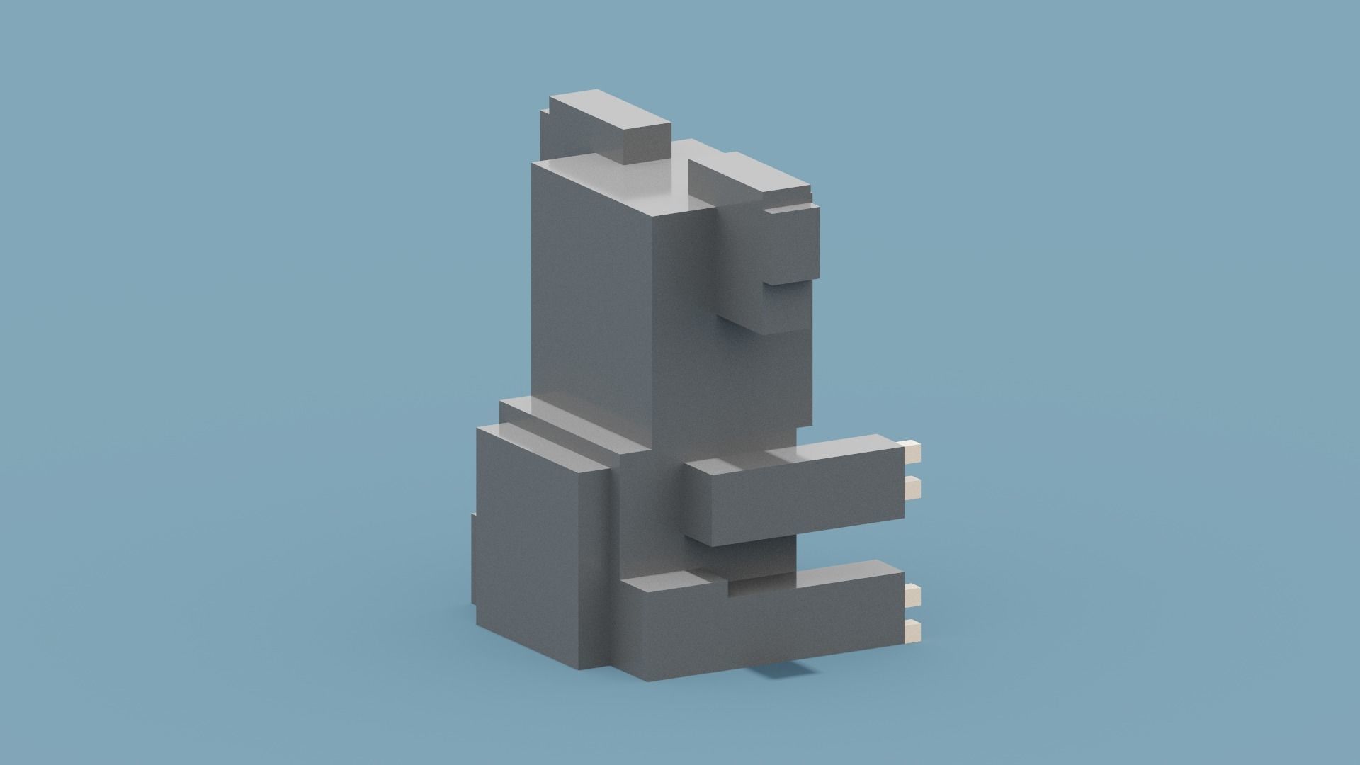 Voxel Koala Low-poly 3D model_4