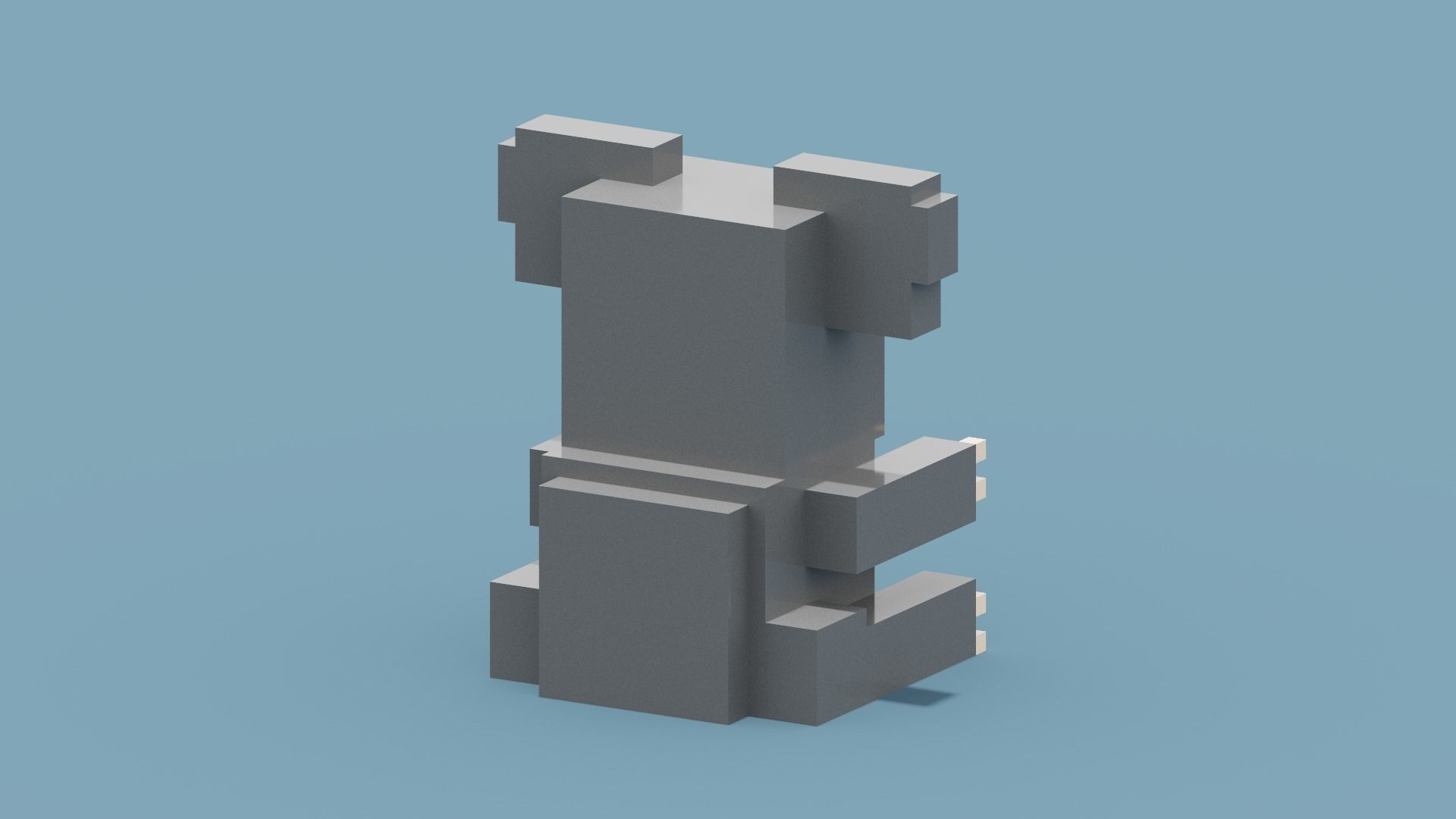 Voxel Koala Low-poly 3D model_6