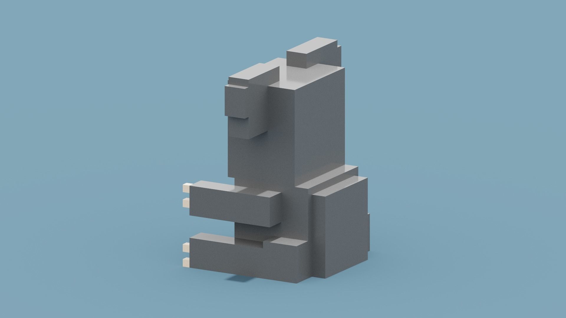 Voxel Koala Low-poly 3D model_7