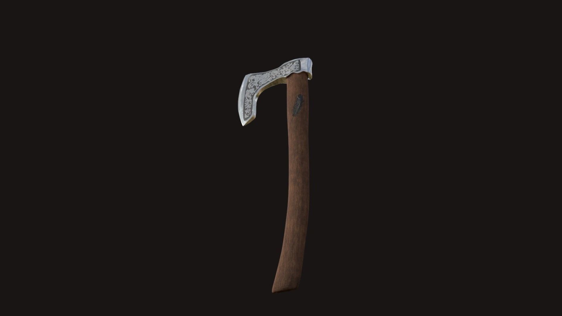 Viking Bearded Axe Low-poly 3D model_8