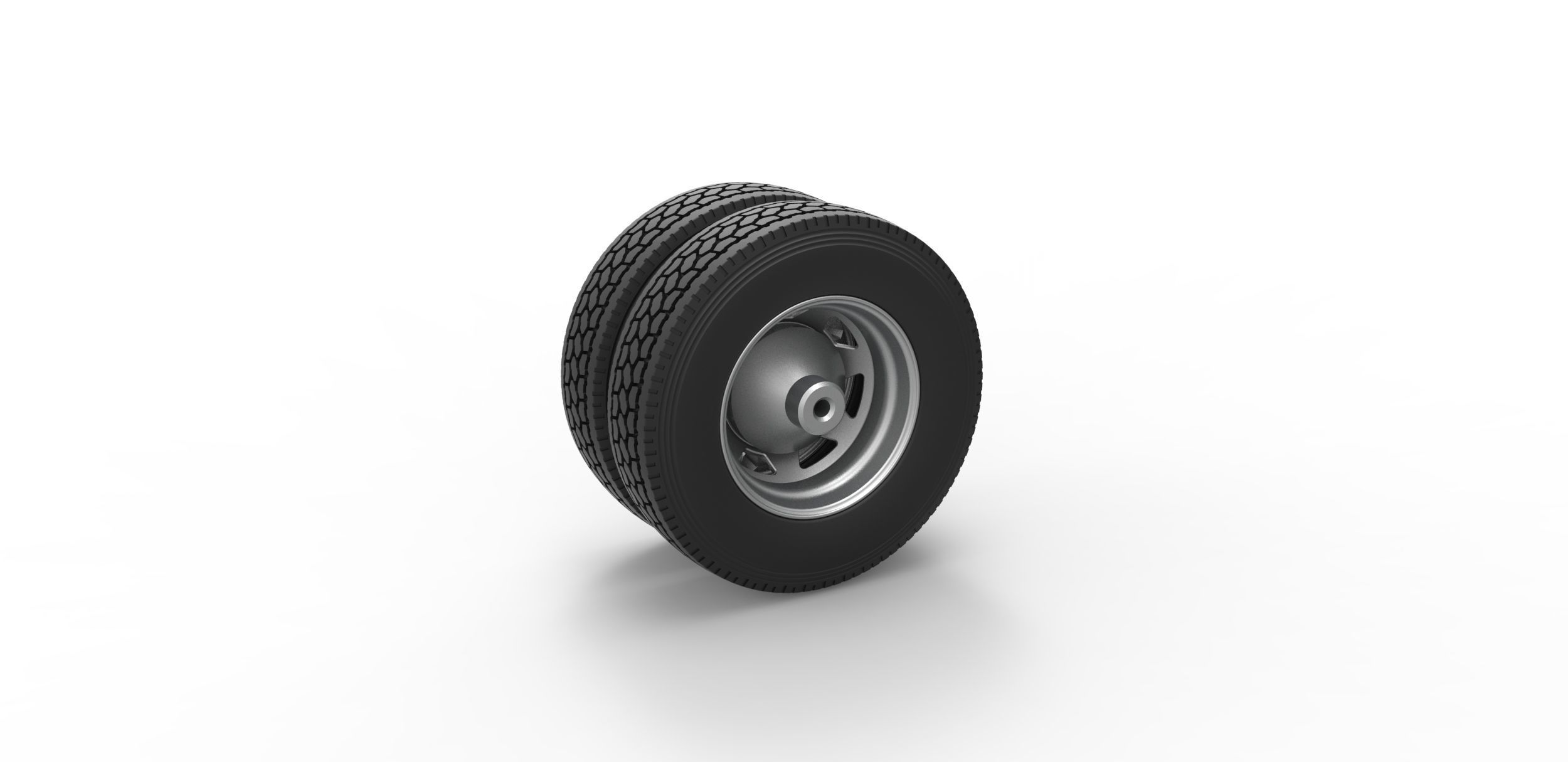 7 Hole rear wheel of old school truck Scale 1 to 25 3D print model_7